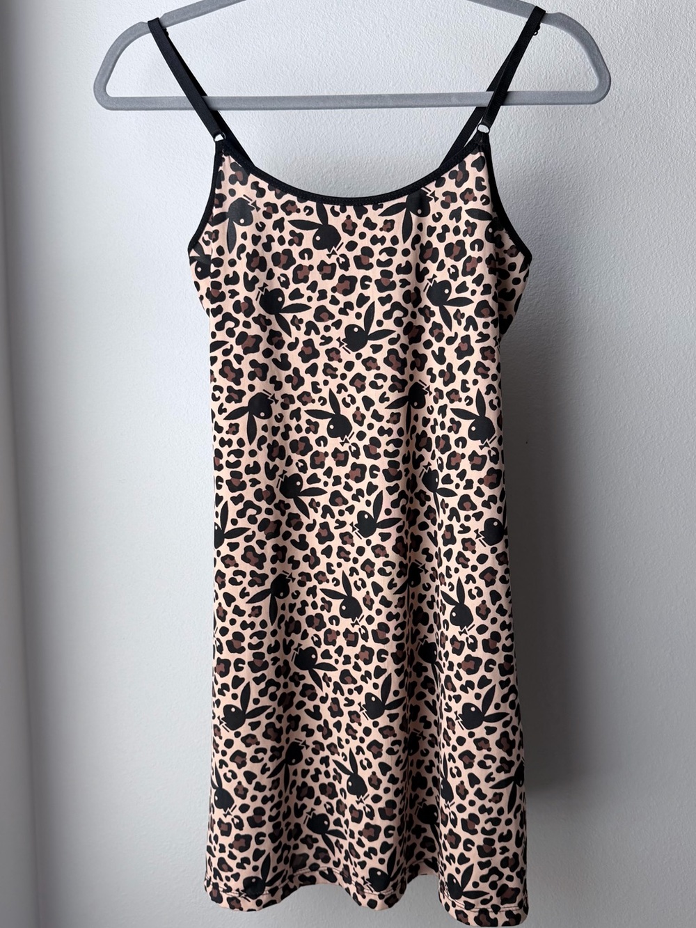 PLAYBOY Black & Blush Y2K Leopard Print Chemise